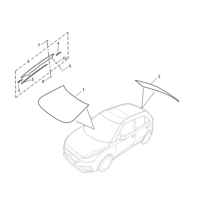 Original Genuine SAIC MG Cars Windshield Assembly Glass Spare Parts for MG3
